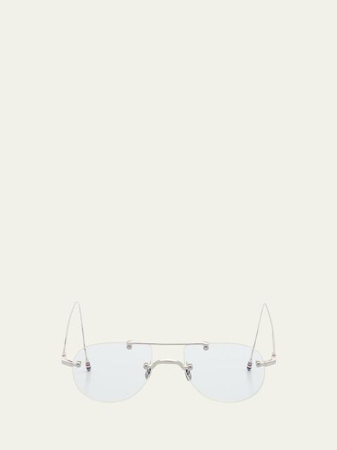Thom Browne Men's Rimless Titanium Aviator Eyeglasses