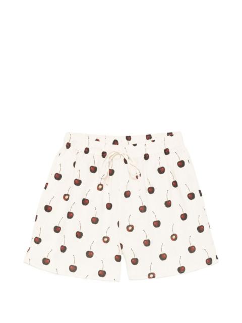 STINE GOYA cherry-print drawstring shorts