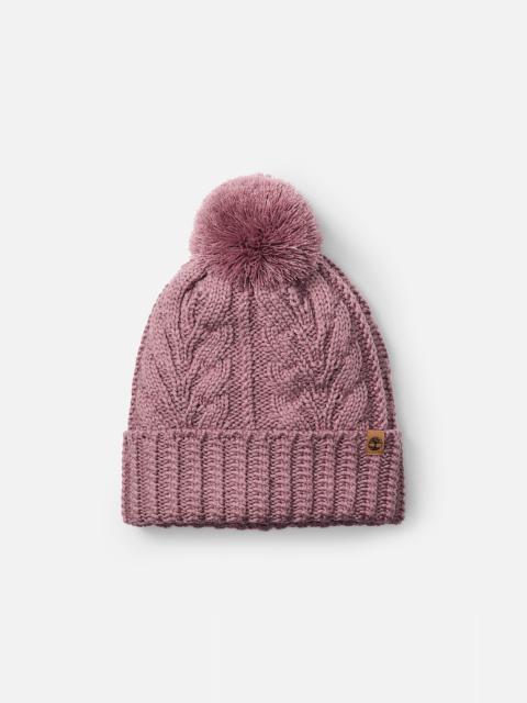 Timberland Women's Cable Beanie with Pom