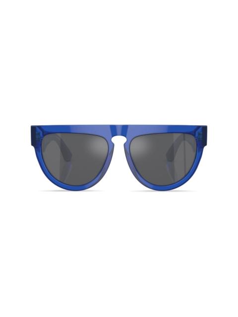 Burberry logo-engraved round-frame sunglasses