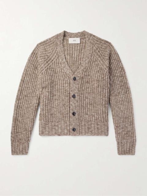 AMI Paris Ribbed Wool Cardigan