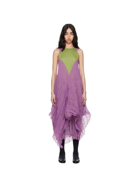 Kiko Kostadinov Purple & Green Shura Sleeveless Maxi Dress