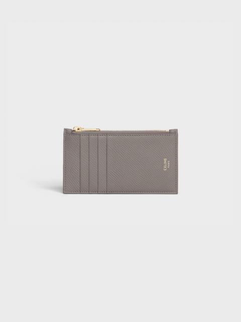 CELINE Zipped compact card holder in Grained calfskin