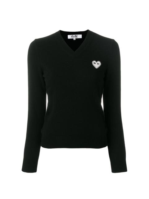 Comme des Garçons PLAY V-neck heart logo sweater