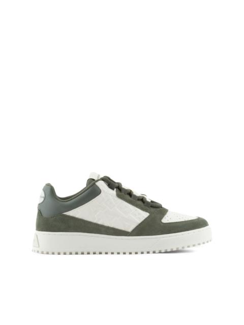 logo-debossed panelled sneakers