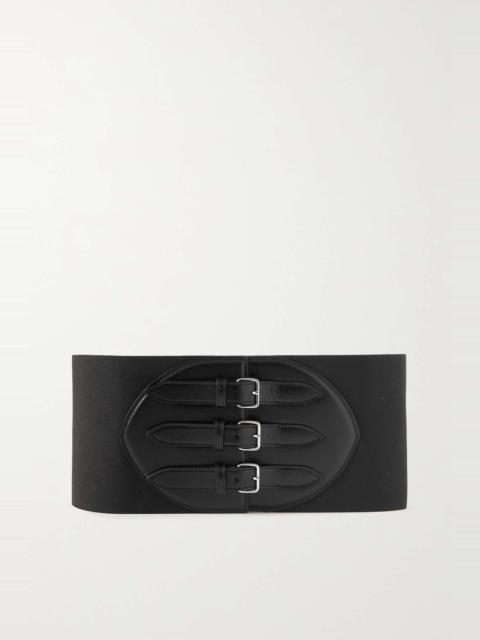 Alaïa Leather-trimmed stretch-webbing waist belt