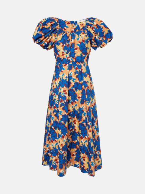 ULLA JOHNSON Imara floral cotton poplin midi dress