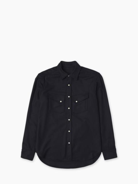FORTELA PASADENA SHIRT WESTERN WOOL FLANNEL BLUE