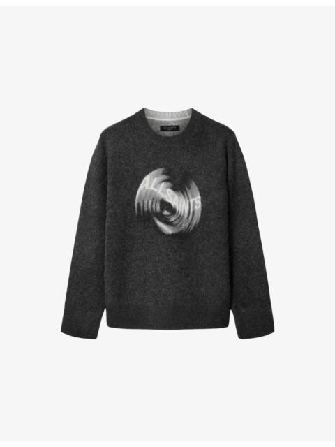 ALLSAINTS Spinnin Graphic-Print Alpaca-Blend Jumper