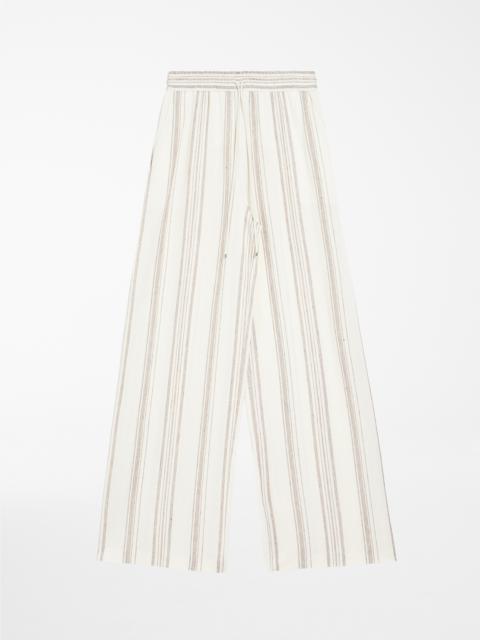 SULTANO Pinstriped cotton and linen trousers