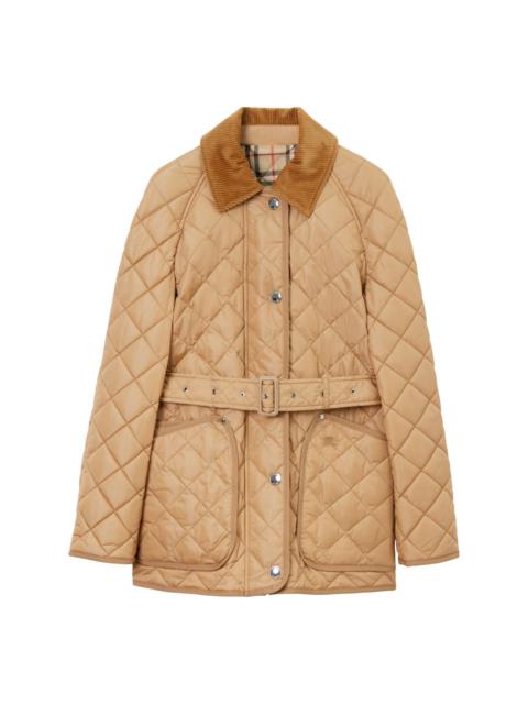 Burberry diamond-quilted belted jacket
