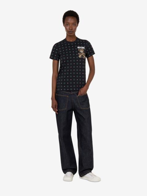 Moschino MOSCHINO TEDDY BEAR ORGANIC COTTON JERSEY T-SHIRT