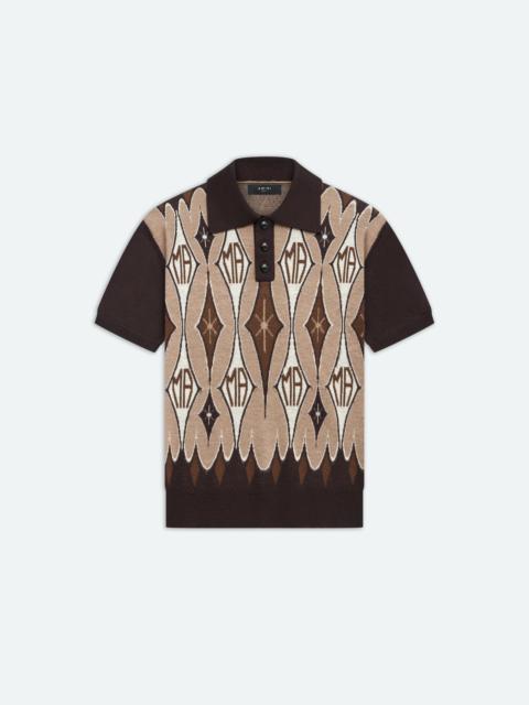 AMIRI ARGYLE JACQUARD POLO