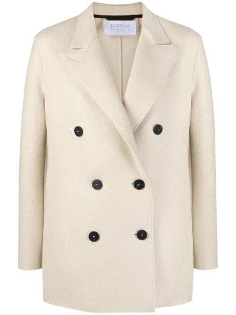Harris Wharf London peak lapels double-breasted blazer