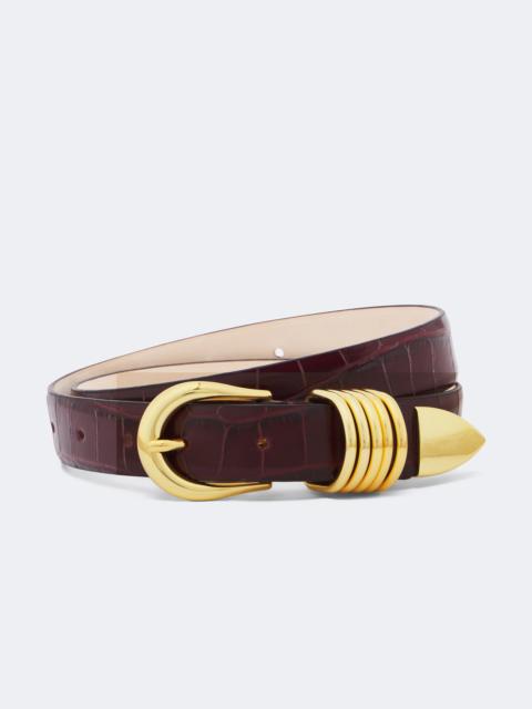 DÉHANCHE Hollyhock croc-effect leather belt