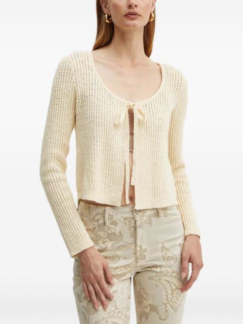 GUESS USA tie-front long-sleeve cardigan