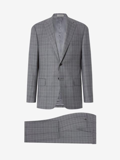 CORNELIANI Grey glen plaid super 130's pure wool suit