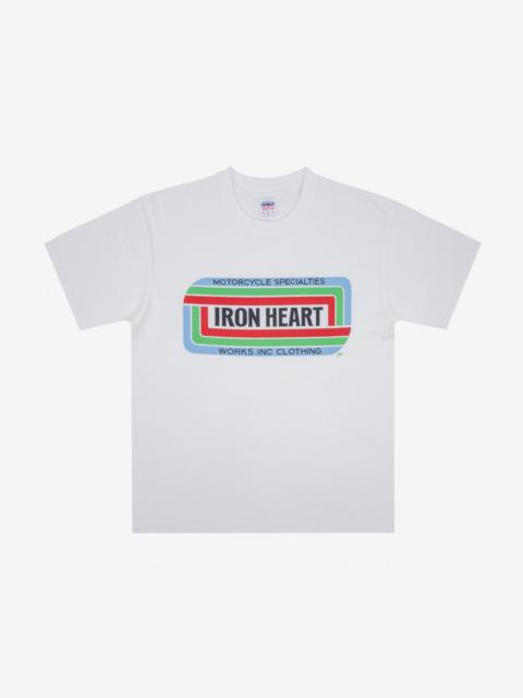 Iron Heart IHT-2405-WHT 7.5oz Printed Loopwheel Crew Neck T-Shirt - White