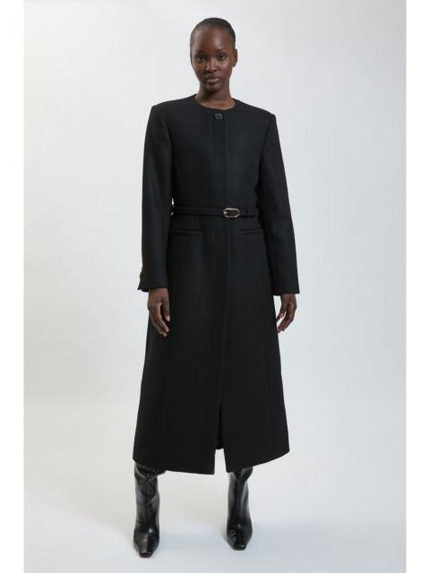 KAREN MILLEN Wool Blend Belted Midi Coat