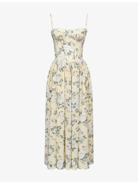 House of CB Rona Floral Cotton Midi Dress