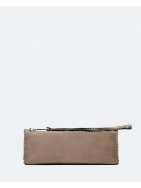 ALLSAINTS SILOH PINKED-EDGE LEATHER PENCIL CASE