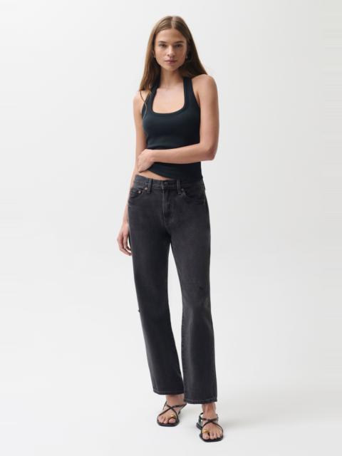 PISTOLA LEXI MID RISE BOWED STRAIGHT JEAN - MERCURY