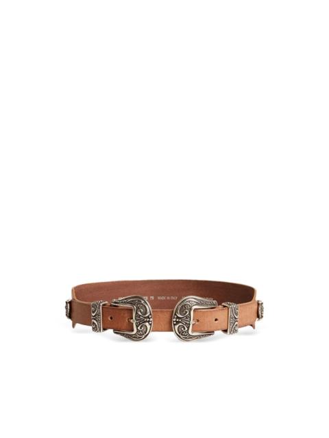Golden Goose double-buckle leather belt