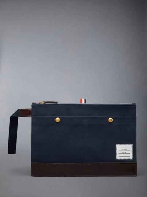 Thom Browne Cotton Canvas Snap Pocket Pouch