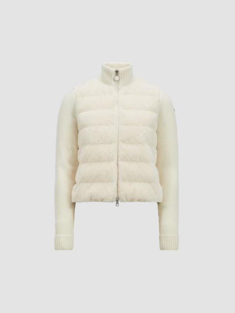 Moncler Padded Wool & Teddy Zip-Up Cardigan