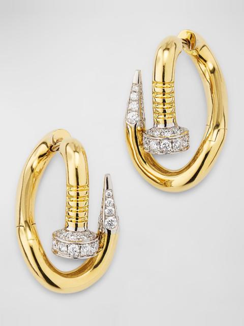 DAVID WEBB Diamond Tip Bent Nail Earrings