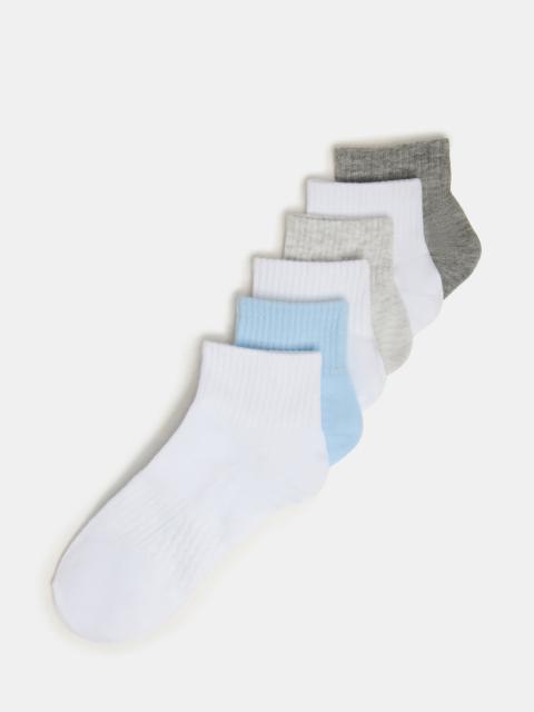 STEVE MADDEN 6 PACK PEYTON RIBBED QUARTER SOCKS WHITE MULTI
