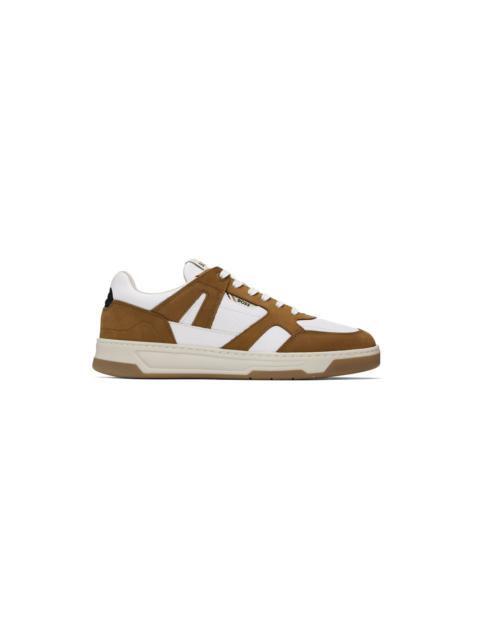 BOSS Brown & White Mixed Material Sneakers