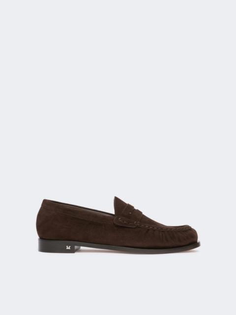 Max Mara SPONDA Suede loafers - DARK BROWN