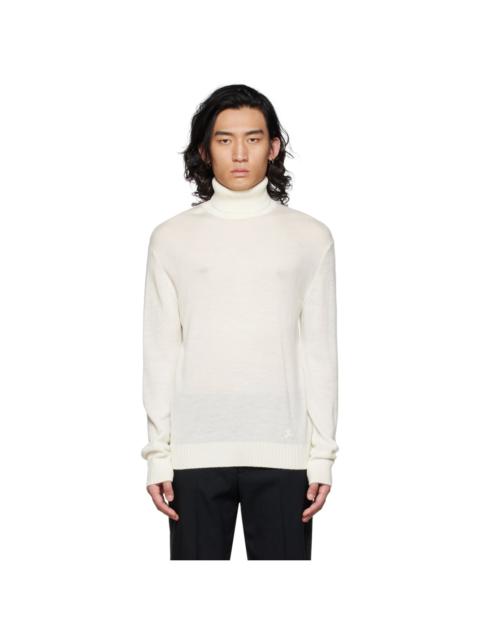 Jil Sander Off-White Semi-Sheer Turtleneck