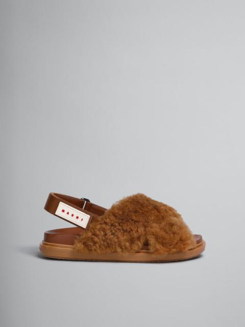 Marni BROWN SHEARLING FUSSBETT