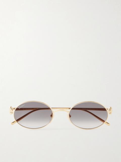 Cartier Rounded-Frame Metal Sunglasses