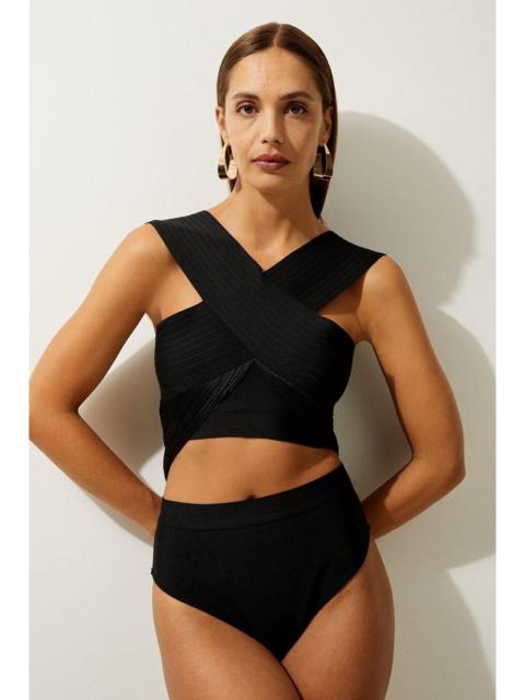 KAREN MILLEN High Waisted Bandage Bikini Bottoms