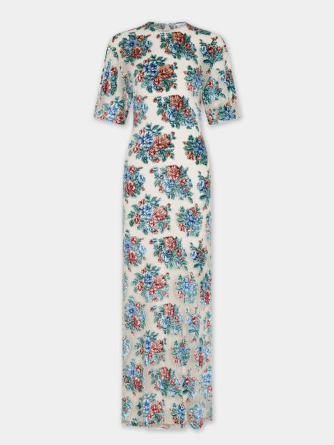 rabanne LONG DRESS IN FLORAL JACQUARD