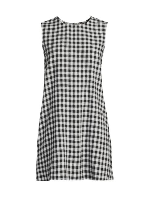 CIAO LUCIA! Women's Indus Gingham Linen-Blend Shift Dress - Black White Gingham