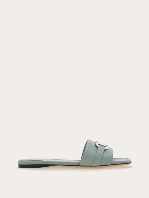 FERRAGAMO Flat slide with Gancini ornament