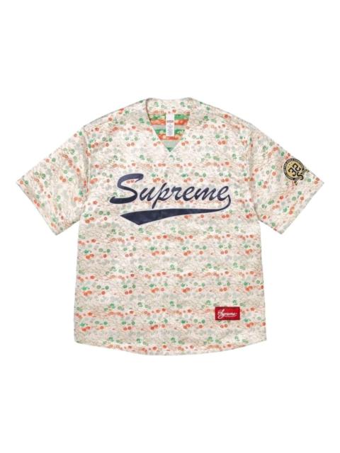 Supreme Supreme SS26 Floral Jacquard Baseball Jersey 'White' SUP-SS26-140-WHT