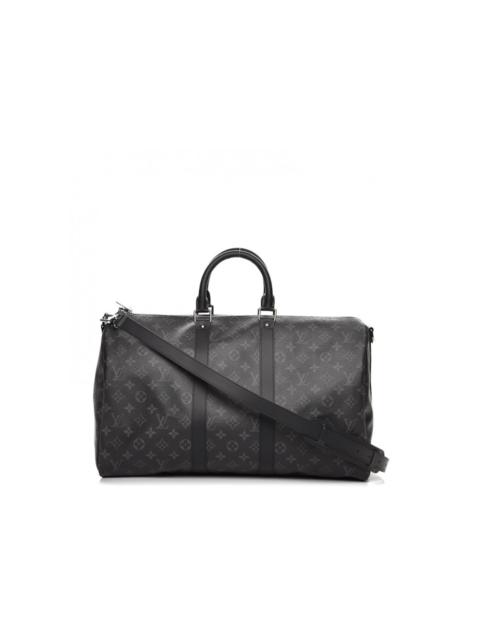 Louis Vuitton Louis Vuitton Keepall Bandouliere Monogram Eclipse (Without Accessories) 45 Black/Grey