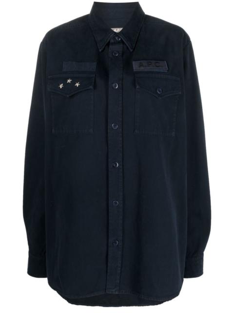 A.P.C. stud-embellished long-sleeve jacket