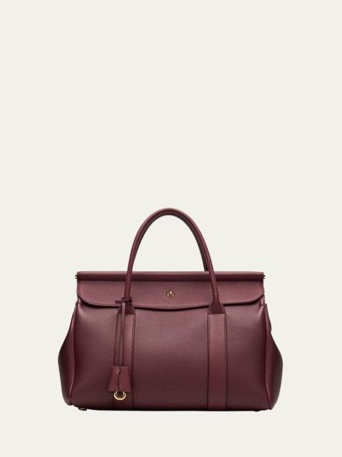 Loro Piana Loom 32 Grained Leather Top-Handle Bag