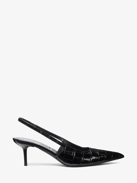 MICHAEL KORS Emma Crocodile Embossed Leather Slingback Pump