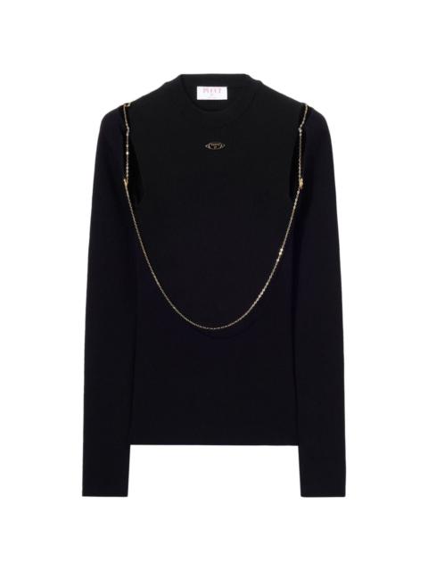 PUCCI chain-embellished rib-knit top
