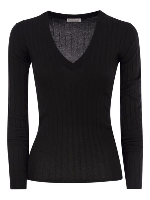 Brunello Cucinelli ribbed V-neck sweater