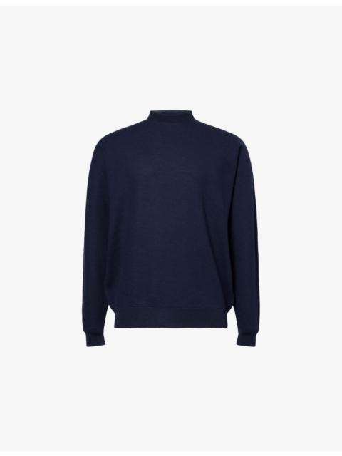 JOHN SMEDLEY Textured Crewneck Wool Jumper