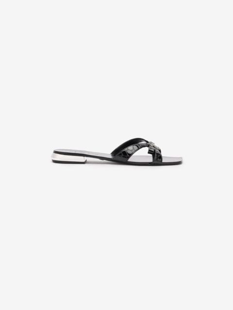 Roberto Cavalli Low Sandals With Mirror Snake Monogram