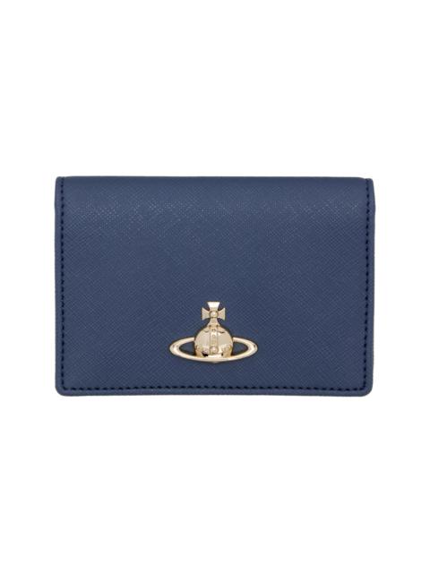 Vivienne Westwood Navy Orb Flat ID Card Holder
